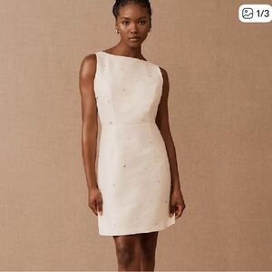 Sachin + Babi Cream Mini Dress with rhinestones